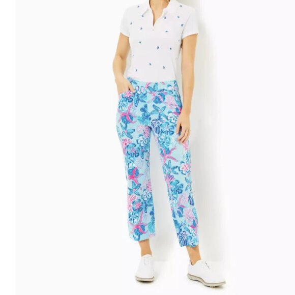 NEW WITH TAGS Lilly Pulitzer | Alston Crop Pant - Bahamas Beachcomber Print - Picture 1 of 3